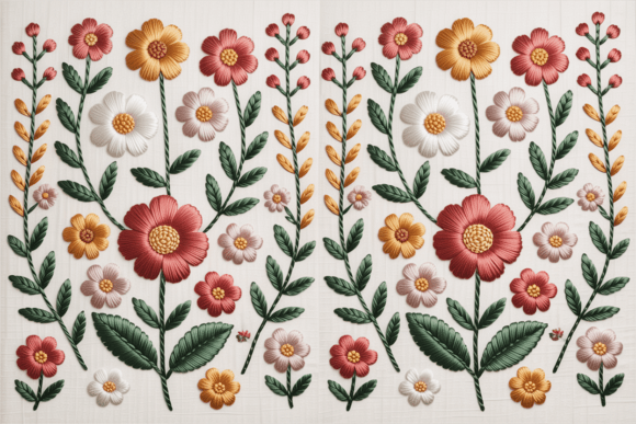 Boho Floral Embroidery Seamless Pattern Review