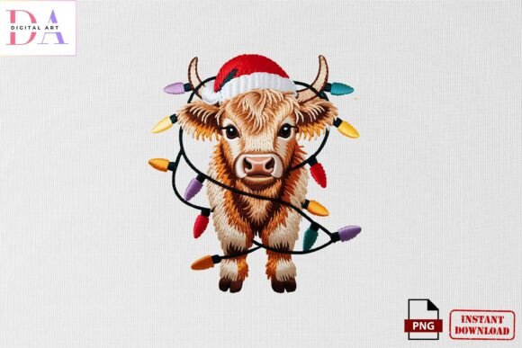 Christmas Cow Embroidery PNG Review for Handmade Projects