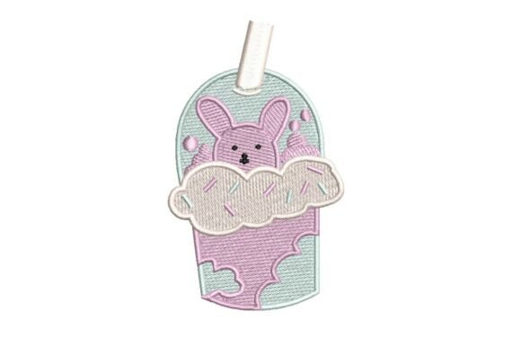 Cute Pink Bunny Boba Tea Embroidery Design Review