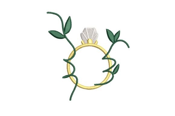 Elegant Diamond Ring with Vines Embroidery