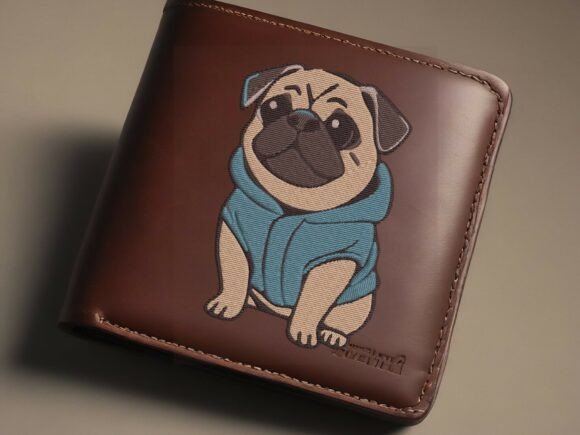 Funny Cute Pug Dog in Hoodie Embroidery