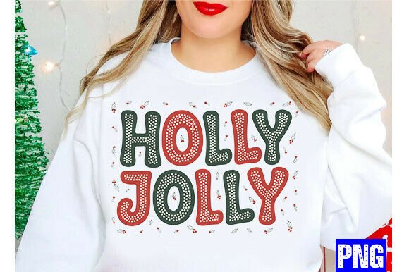 HOLLY JOLLY Faux Embroidery Png Review