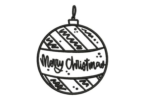 Merry Christmas Doodle Ornament Embroidery