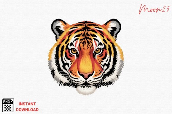 Realistic Tiger Face Embroidery PNG Review